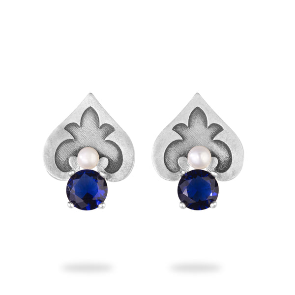 Heart Silver Earring with Pearl