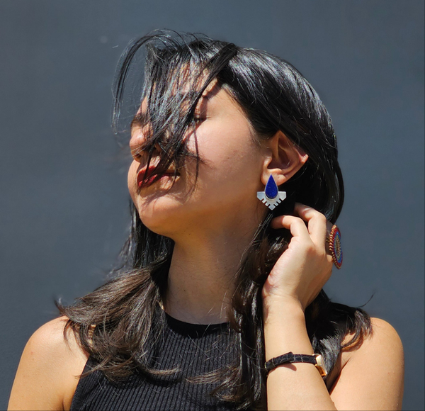 Silver & Lapis lazuli Earring