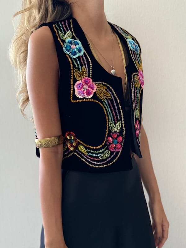 Flower Garden Hand Beaded Vest