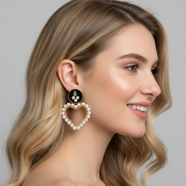 Pearl Hearts Earrings