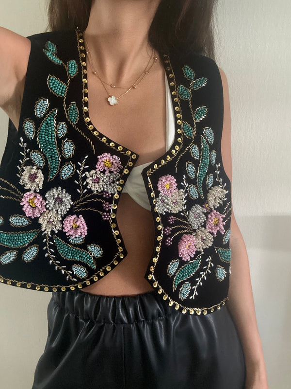 Spring of Abundance Hand Beaded Vest
