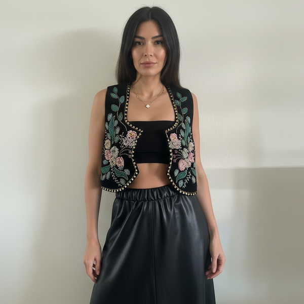 Spring of Abundance Hand Beaded Vest