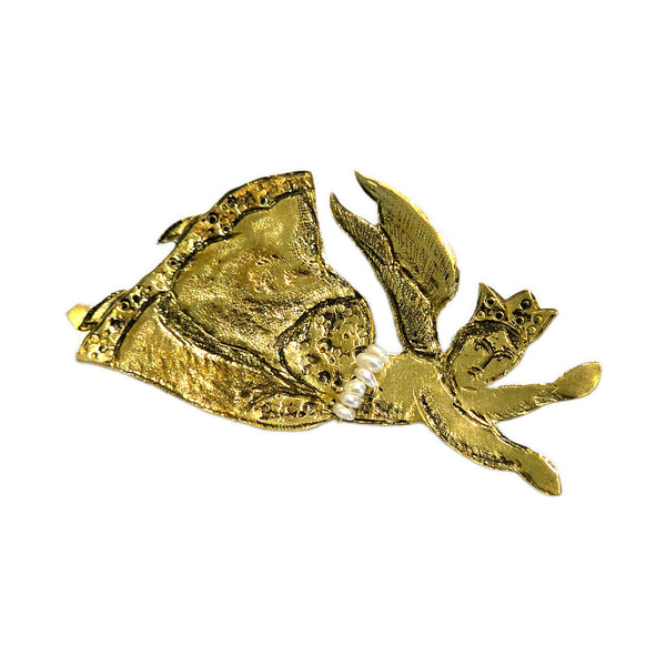 Flying Angel Handmade Brass Brooch