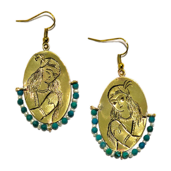 Persian Miniature Brass Earrings