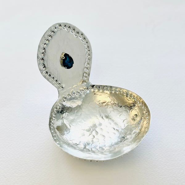 Taaghcheh Copper Bowl with Blue Gem
