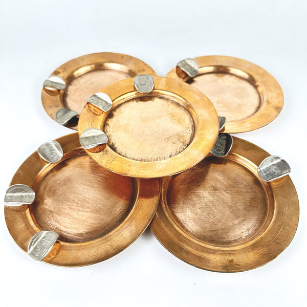 Copper Ashtray with Pahlavi Coin