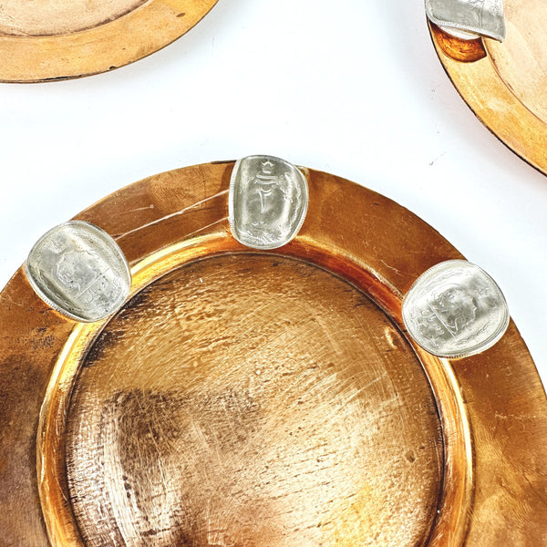 Copper Ashtray with Pahlavi Coin