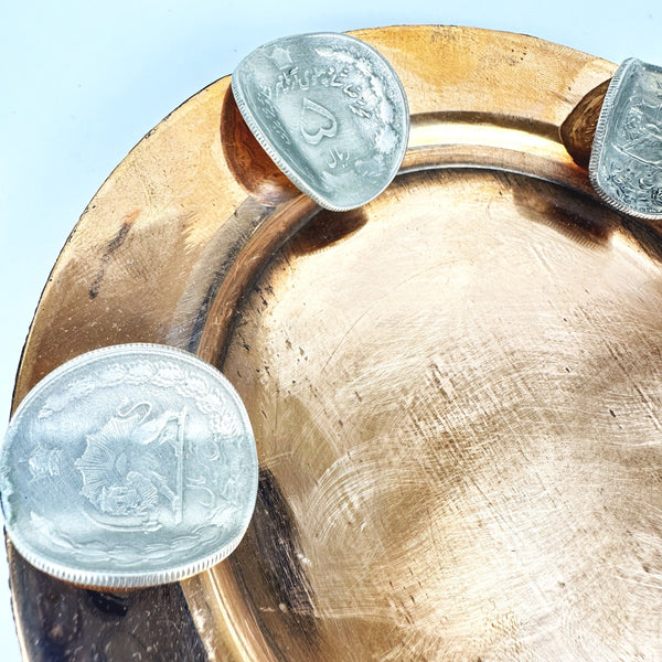 Copper Ashtray with Pahlavi Coin