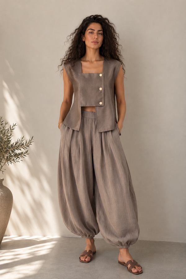Metallic Taupe Square Top