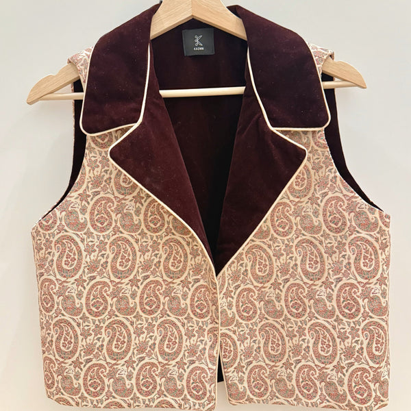 Purple Velvet Collar Khatoon Vest