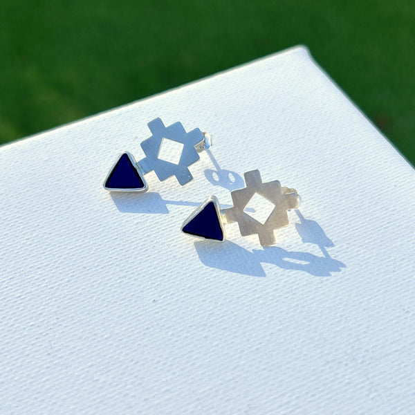 Chalipa Lapis Silver Earrings