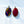 Red Jade & Textile Silver Earrings