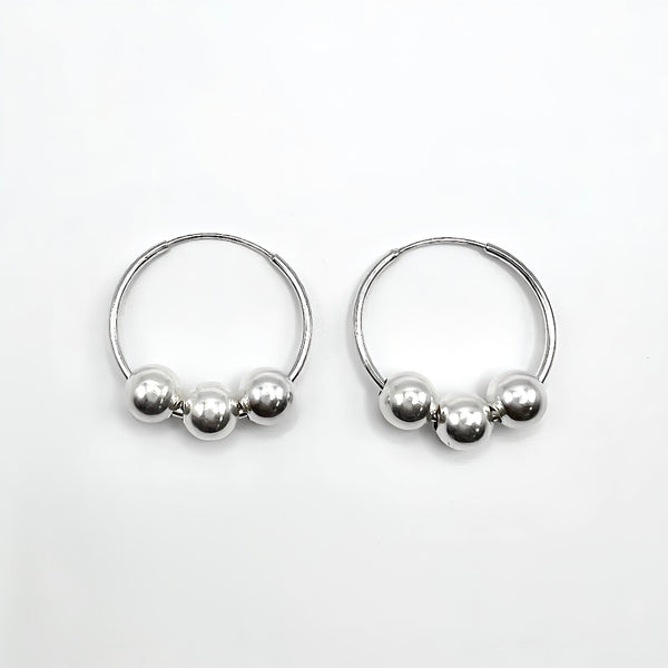 Trio Hoops Silver Earrings