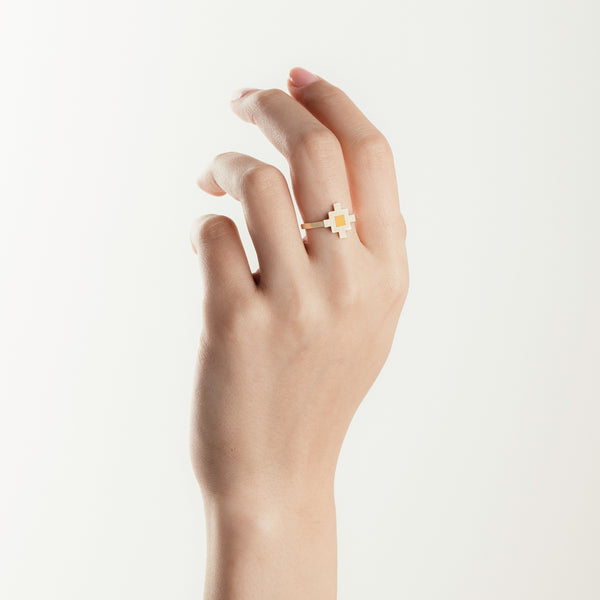 Bahar Ring Yellow Enamel