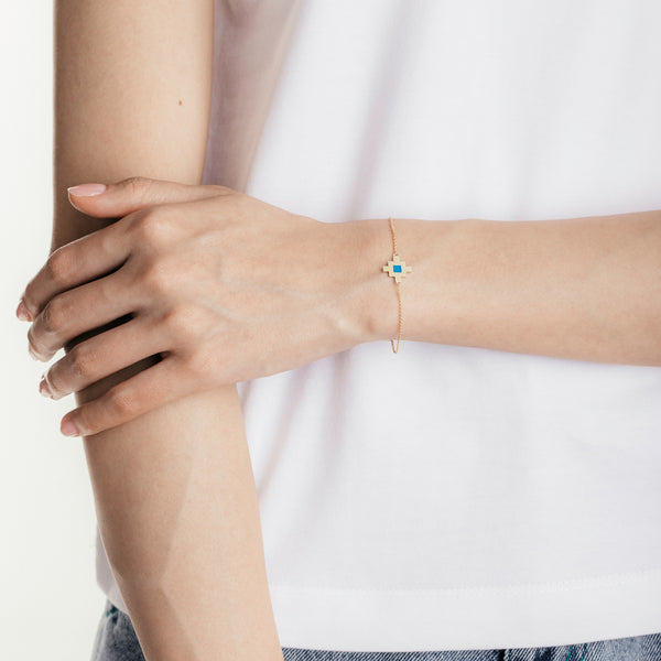 Bahar Bracelet Blue Enamel