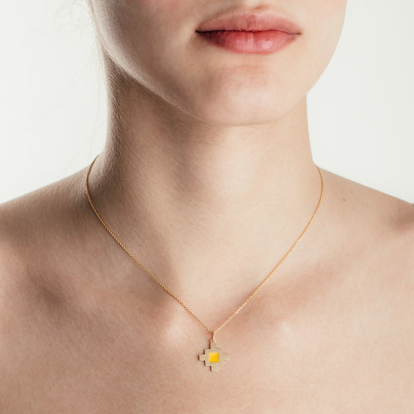 Bahar Pendant Yellow Enamel