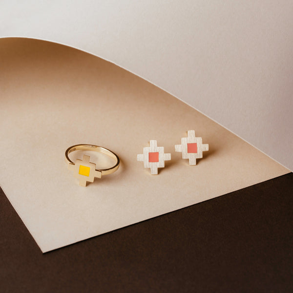 Bahar Ring Yellow Enamel