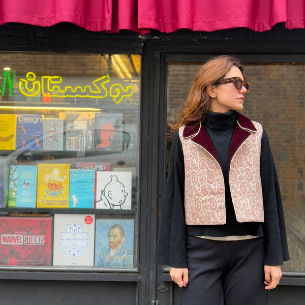 Purple Velvet Collar Khatoon Vest