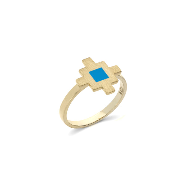 Bahar Ring Blue Enamel