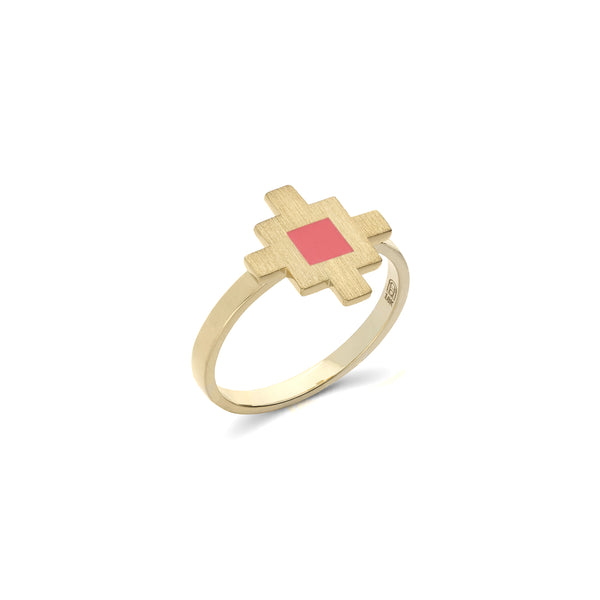 Bahar Ring Pink Enamel