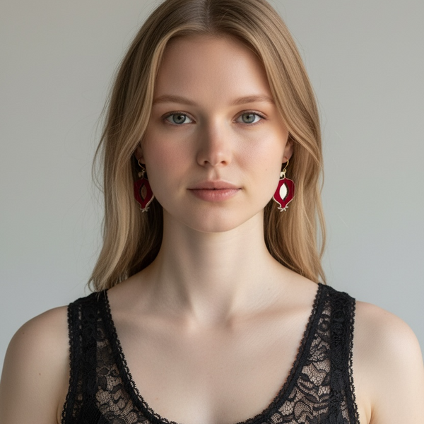 Anar Ayneii Velvet & Mirror Earrings