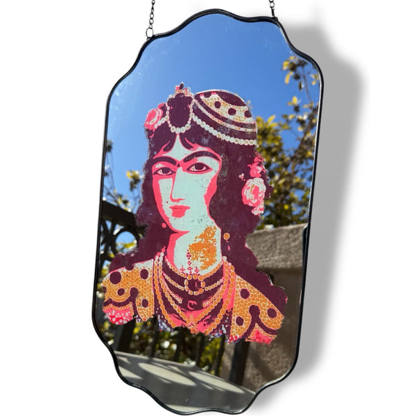Qajar Lady Freeform Wall Mirror