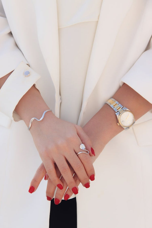 Silver Thick Wave Ring
