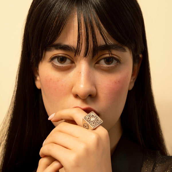 Floral Silver Ring