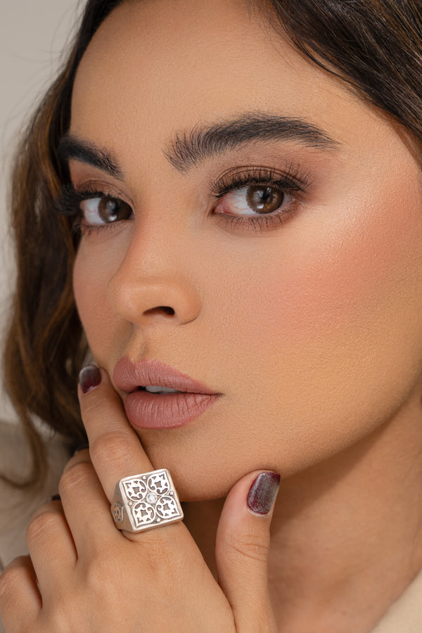 Floral Silver Ring
