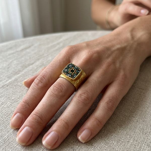 Rodin Wide Khatam Ring