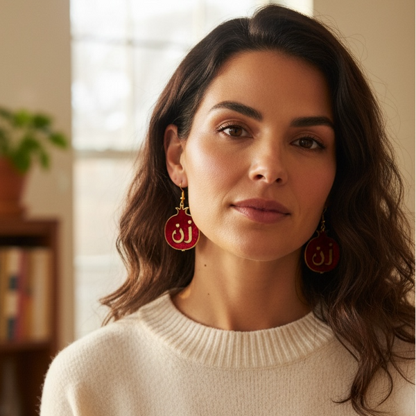 "Zan" Pomegranate Velvet Earrings
