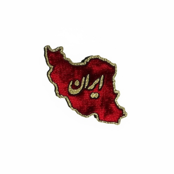 Iran Map Velvet Pin