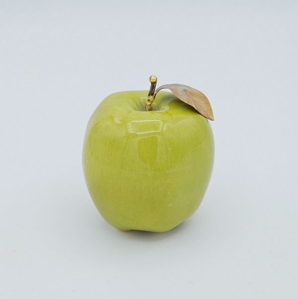 Decorative Ceramic Small Golab Apple with Brass Leaf