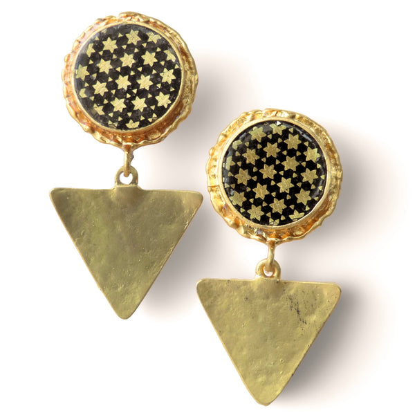 Starry Night 22K Gold-Plated Khatam Earrings