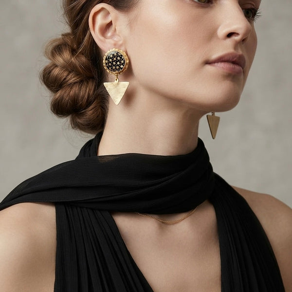 Starry Night 22K Gold-Plated Khatam Earrings