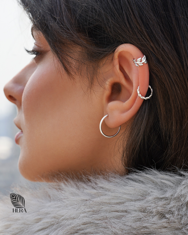 Spring Silver Ear Cuff
