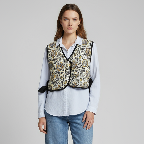 Khousheh Reversable Qalamkari Quilted Vest