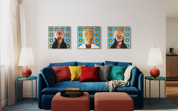 Ornamental Oppression Triptych Paintings