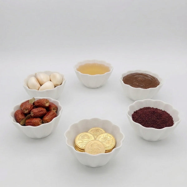 Small Minimal White Flower Bowl