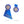 Blue Harp Earring