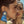 Blue Harp Earring