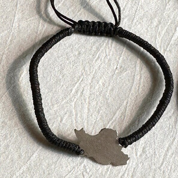 Unisex Iran Map Silver Bracelet