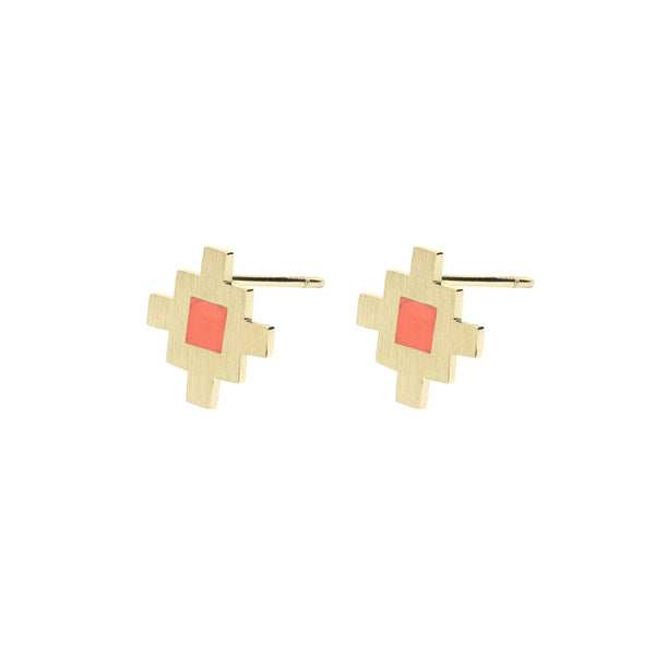 Bahar Earrings Pink Enamel