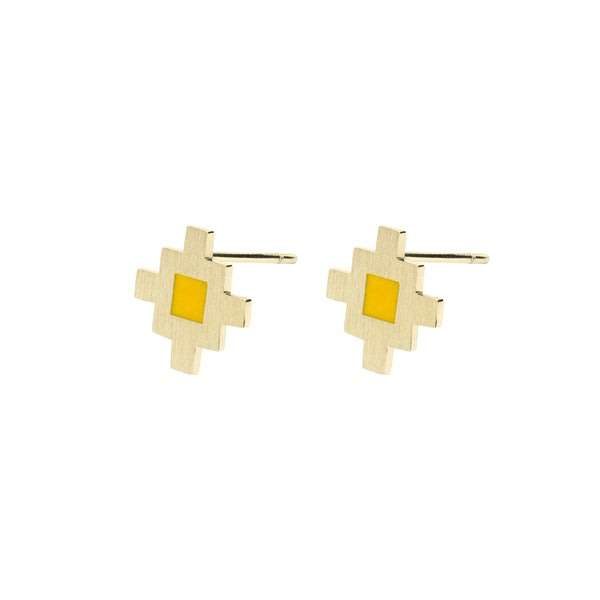 Bahar Earrings Yellow Enamel