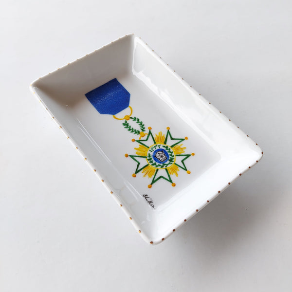 Hand Painted Pahlavi Badge Jewelry dish
