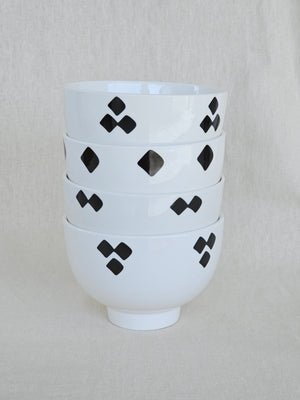 black Farsi dot medium bowl calligraphy کالیگرافی نقطه فارسی کاسه