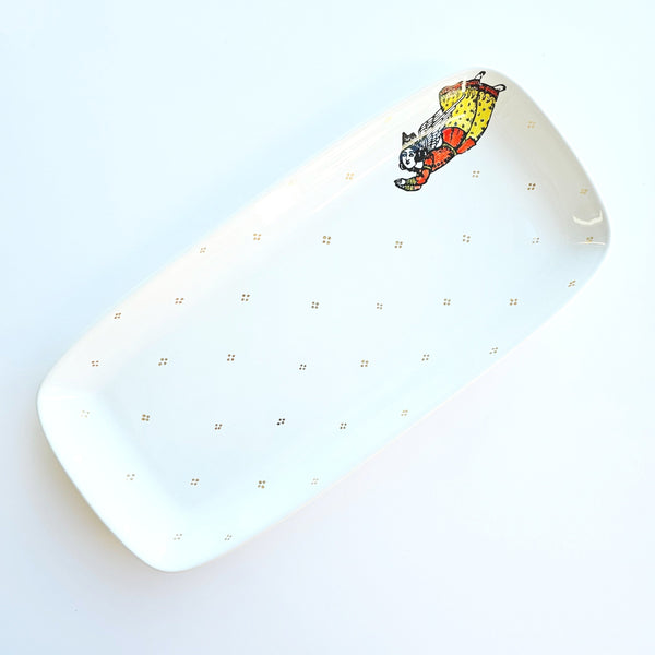Persian Angels Rectangular Dish With Gold