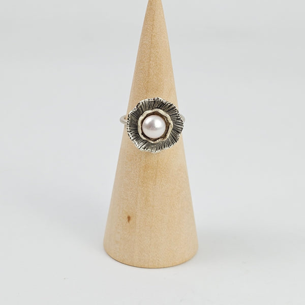 Silver Radiance Pearl Ring
