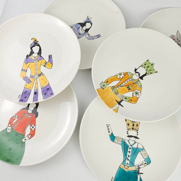 Hand Painted Qajar Characters Appetizer Plates