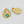 Tear Paper Mache with Green-Blue Stone Earring